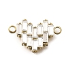 304 Stainless Steel Rhinestone Heart Connector Charms STAS-Q337-05G-2