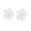 Flower Brass Stud Earring EJEW-L288-006S-2