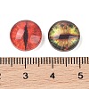 100 Pcs Half Round/Dome Dragon Eye Printed Glass Cabochons GLAA-GA0002-28-3