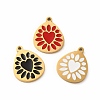 Ion Plating(IP) 304 Stainless Steel Enamel Pendants STAS-F291-04G-1