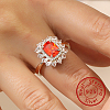 Anti-Tarnish Rhodium Plated Sterling Silver Flower Finger Ring CX1344-2