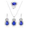 Teardrop Alloy Rhinestone Earring & Pendant Necklaces & Finger Rings Sets FS-WG77DAC-02-4