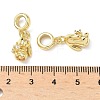 Brass Pave Clear Cubic Zirconia European Dangle Charms KK-Q068-57G-3
