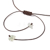3Pcs 3 Styles Raw Rough Natural Green Fluorite & Rose Quartz & Quartz Crystal Nuggets Pendant with Handmade Lampwork Flower Adjustable Waxed Polyester Cord Necklaces for Women NJEW-TA00210-7