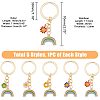 HOBBIESAY 5Pcs 5 Colors Alloy Enamel Pendant Keychains KEYC-HY0001-01-2