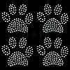 Paw Print Hotfix Glass Rhinestone DIY-WH0453-71B-01-1