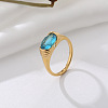 304 Stainless Steel Cubic Zirconia Finger Rings FS-WGC174A-07-1