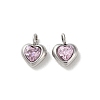 High Polished 304 Stainless Steel Micro Pave Cubic Zirconia Pendants STAS-L022-396A-P-1