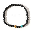 Natural Lava Rock Round Beaded Stretch Bracelets for Women Men ND3702-5