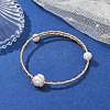 Grade A Natural Pearl Beaded Cuff Bangle BJEW-JB09593-4