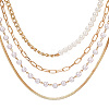 Alloy & Imitaiton Pearl Necklaces Set NJEW-WH20007-02C-1