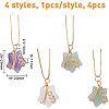 4Pcs Natural Mixed Stone Pendants FIND-FH0005-70-2