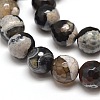 Dyed Natural Agate Faceted Round Beads Strands G-E269-05-2