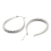 Non-Tarnish 304 Stainless Steel Textured Teardrop Hoop Earrings EJEW-B023-19P-2