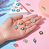 32Pcs 16 Styles Evil Eye Zinc Alloy Epoxy Resin Connector Charms ENAM-TA0001-33-17