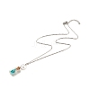 Glass Bottle with Synthetic Turquoise Chips Pendant Necklace NJEW-JN03841-03-2