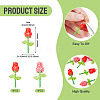 8Pcs 2 Colors Glass Seed Beaded Rose Pendants PALLOY-TA00352-4