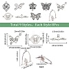 72Pcs 9 Styles Tibetan Style Zinc Alloy Connector Charms TIBE-SC0001-79-2