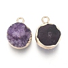 Natural Druzy Agate Pendants G-L566-A01-2