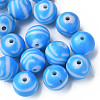 Opaque Striped Acrylic Beads MACR-S373-27B-09-6