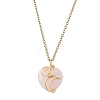 Natural Rose Quartz Heart Pendant Necklaces NJEW-JN04683-02-2