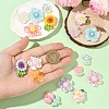 11Pcs 11 Styles Opaque & Transparnt Resin Flowers Cabochons RESI-YW0005-41-3