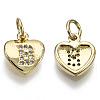 Brass Micro Pave Clear Cubic Zirconia Charms KK-N227-34B-NF-1