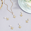 6Pcs Brass & Natural Pearl Star Pendants KK-BBC0019-33-3