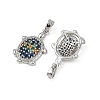Brass Micro Pave Cubic Zirconia Pendants KK-N257-02P-2