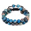 Natural Apatite Braided Bead Bracelet BJEW-SW00001-09-2