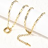 304 Stainless Steel Spring Gate Ring Pendant Paperclip Chain Necklaces for Women NJEW-Z091-13G-3