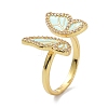 Butterfly Clear Cubic Zirconia Wide Band Ring for Girl Women ZIRC-C025-46G-4