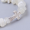 Natural White Moonstone Beads Stretch Bracelets BJEW-JB03926-10-2