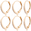 10Pcs Brass Cubic Zirconia Leverback Earring Findings KK-BBC0024-28-1