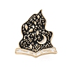 Gothic Fantasy Book Zinc Alloy Black Enamel Pin Brooches JEWB-D070-02G-01-1