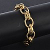 304 Stainless Steel Textured Oval Link Chain Bracelets SA-CBA2696-26G-2