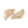 Brass Micro Pave Clear Cubic Zirconia Charms X-KK-G418-12G-3