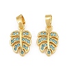 Brass Micro Pave Sky Blue Cubic Zirconia Charms CU-CBAA571-03G-1