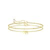 2Pcs 2 Styles Brass Beaded Bracelets & Satellite Chains Bracelets for Women FS-WG4A116-17-1