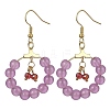 Imitation Jade Glass Beaded Ring Dangle Earrings EJEW-JE05568-05-1