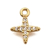 Brass Micro Pave Cubic Zirconia Charms KK-B152-27B-G-1