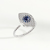 Brass Micro Pave Cubic Zirconia Rotating Cuff Rings for Women FS-WG7CCCF-14-1