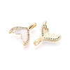 Spray Painted Brass Pave Cubic Zirconia Pendants KK-T072-32G-2