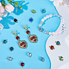SUNNYCLUE 24Pcs 12 Colors Faceted Glass Connector Charms GLAA-SC0001-90-4
