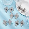 Imitation Druzy Gemstone Resin Flower Stud Earrings EJEW-JE05318-4