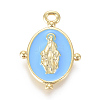 Golden Plated Brass Enamel Pendants KK-F807-01D-G-1