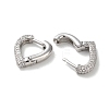Brass Pave Clear Cubic Zirconia Hoop Earrings EJEW-M258-04P-2