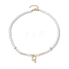 Shell Pearl Necklaces NJEW-JN04862-4