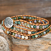 Natural Indian Agate Beads Wrap Bracelets WG093E5-01-4