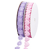 2 Rolls 2 Styles Heart & Flower Polyester Lace Ribbon OCOR-PH0004-66B-1